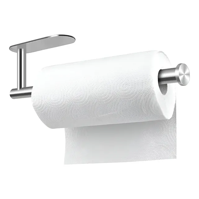 Porta Rollo Adhesivo Soporte Papel Cocina Inomax Acero Inox Color Plateado